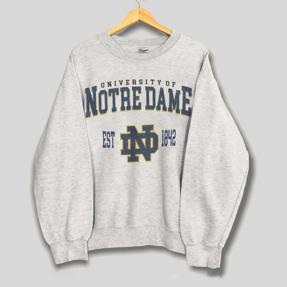 Vintage University of Notre Dame Style Sweatshirt, University of Notre Dam Shirt - Picture 1 of 2